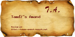 Tamás Amand névjegykártya
